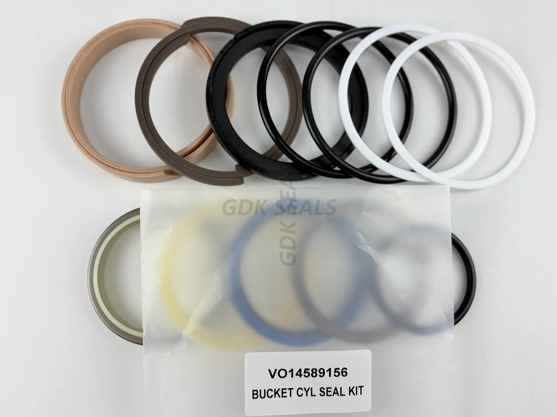 VO14589156 Bucket Cylinder Seal Kit for Volvo EC55B EC55C EC60C EC60E Excavator | Also Fits EW55 EW60 Wheel Excavator | Hydraulic Bucket Repair Overhaul Kit | NBR PU Piston Rod Wiper Oil Seal