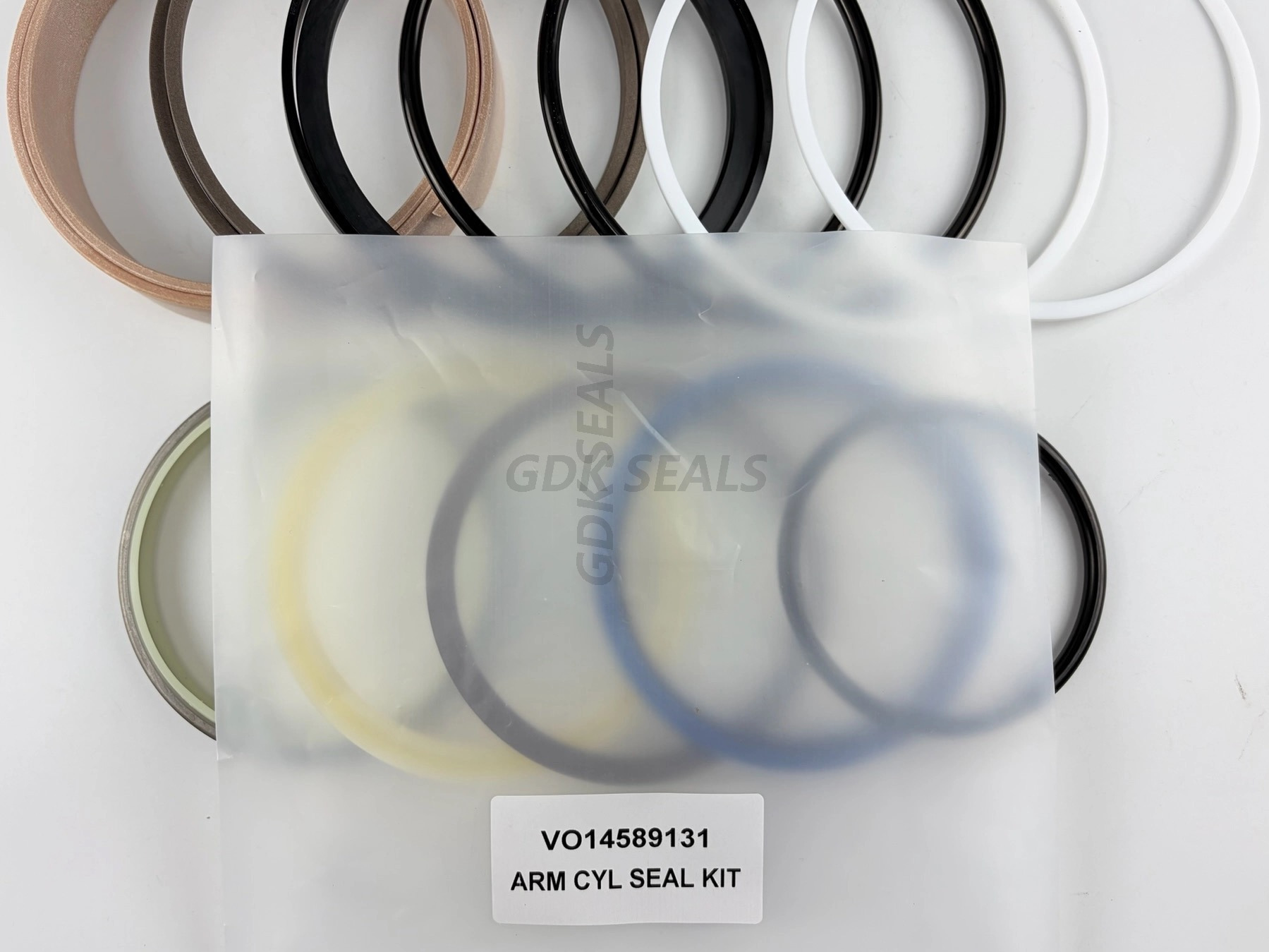 VO14589131 Arm Hydraulic Seal Kit for Volvo EC210B EC240B Excavator | NBR/PU Dipper Cylinder Piston Rod Repair Kit | Overhaul Kit