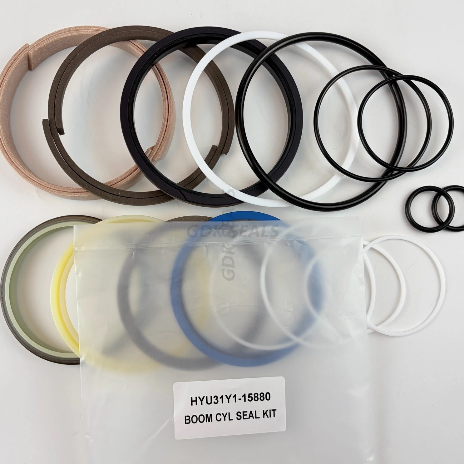 HYU 31Y1-15880 Boom Hydraulic Seal Kit for Hyundai R210-7 R220-7 R225-7 Excavator | PU/NBR Cylinder Piston Rod Repair Kit | Boom Overhaul Kit