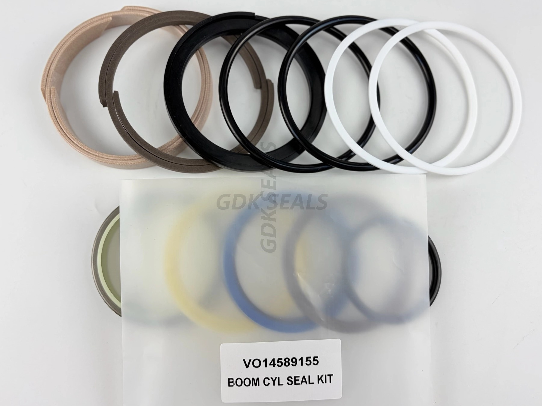 VO14589155 Boom Cylinder Seal Kit for Volvo EC55B EC55C EC60C EC60E Excavator | Also Fits EW55 EW60 Wheel Excavator | Hydraulic Repair Overhaul Kit | NBR PU Piston Rod Wiper Oil Seal