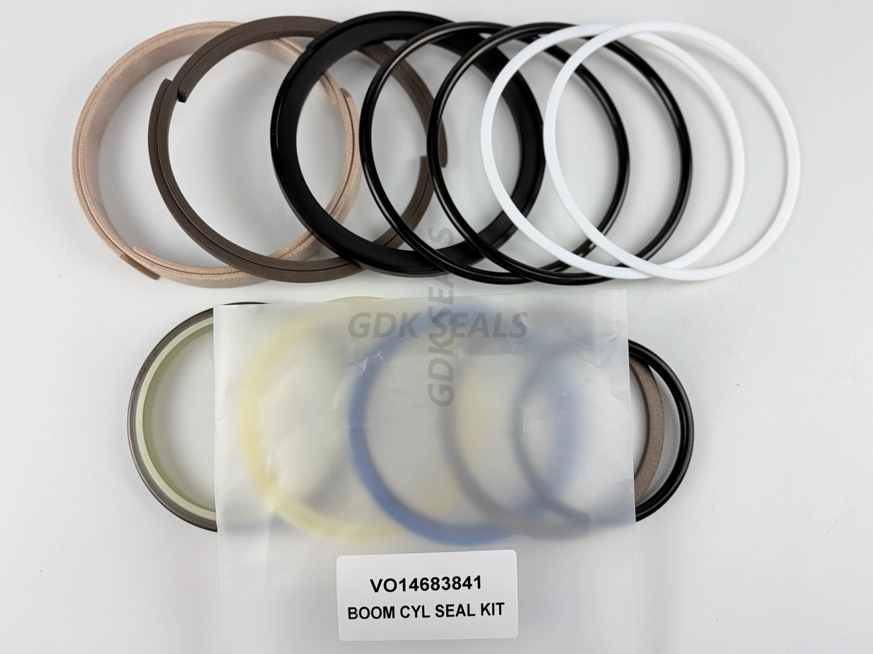 VO14683841 Boom Cylinder Seal Kit for Volvo EC220D EC220E EC235D Excavator | Hydraulic Boom Repair Overhaul Kit | NBR PU Piston Rod Wiper Oil Seal O-ring | Cross Ref VOE14514455